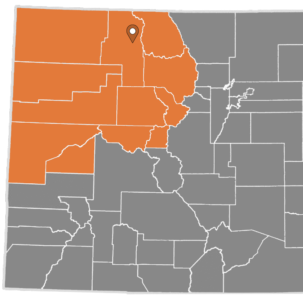 map of Colorado indicating the location of SW district
