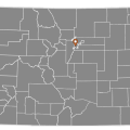 map of Colorado indicating the location of Denver in the North Central area