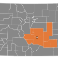map of Colorado indicating the location of the South Central area