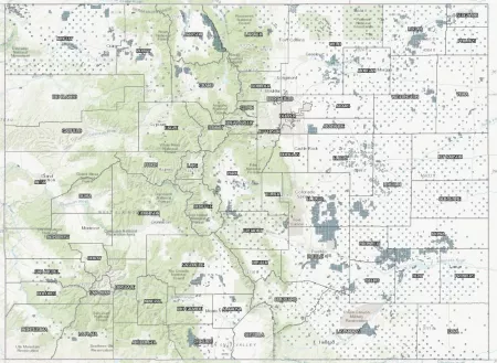 decorative map of Colorado